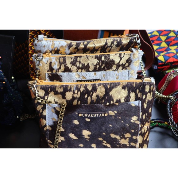 Uwakstar Crossbody bag for woman, messenger bag, leather bag, Cowhide acid wash - Picture 3 of 4